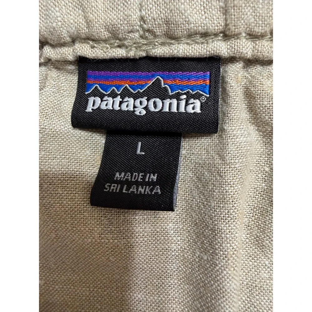 Patagonia Skirt Khaki EUC Hemp Organic Cotton Mini Casual Drawstring Vacation L